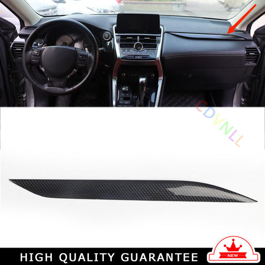 Dashboard for Co -Pilot Strip Cover Trim Fit for Lexus NX 2015-20 Black Carbon Fiber