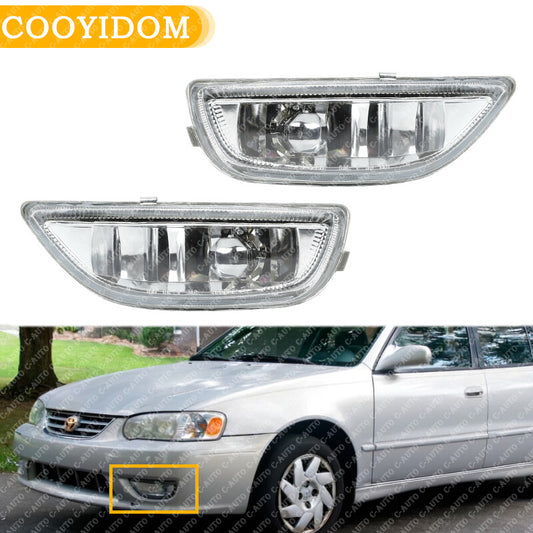 Pair Clear front Bumper Fog Light Driving Lamp for Toyota for Corolla 2001-2002