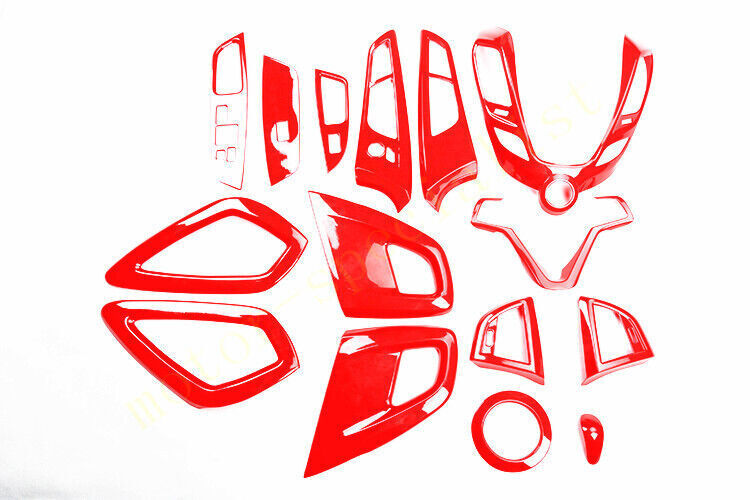 Red Car Interior Kit Cover Trim Frame Garnish 15P for Hyundai for Veloster 2012-2017