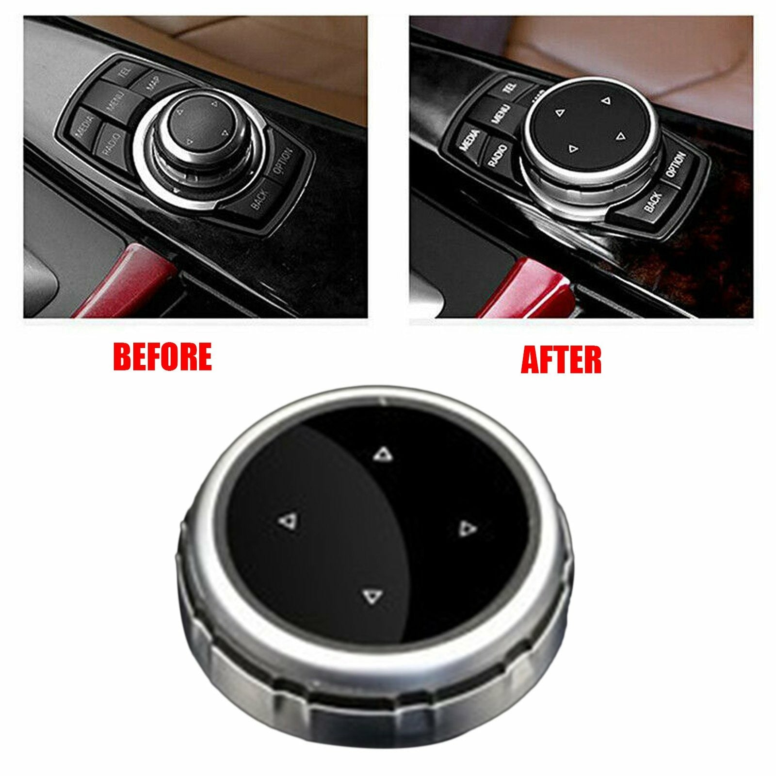 for BMW F10 F20 F30 Car Big ABS Multimedia Knob Cover iDRIVE Button Replace