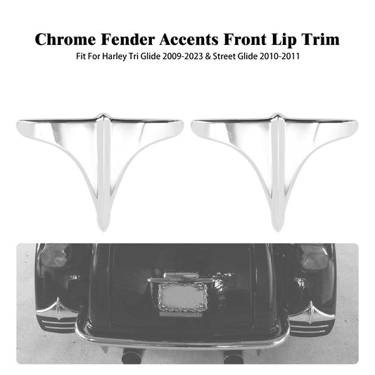 Chrome ABS Rear Fender Accents Leading Front Edge Trim for Harley Touring 09-23