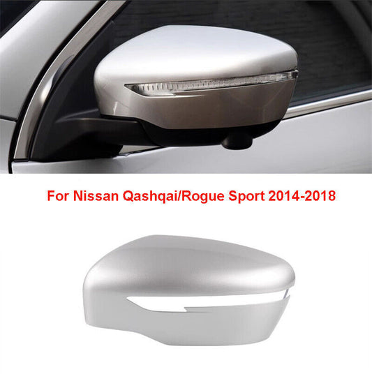 Silver LH Rearview Mirror Shell Cover Cap for Nissan Qashqai/Rogue Sport 2014-18