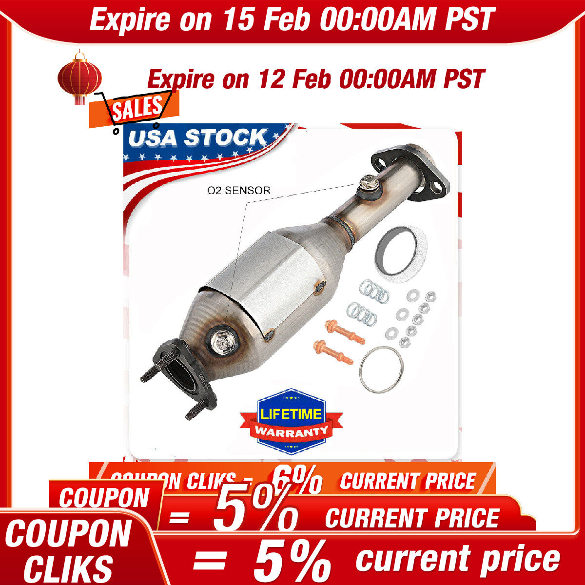 Exhaust Catalytic Converter For 1997-01 for Honda CR-V CRV 2.0L I4 Direct-Fit US