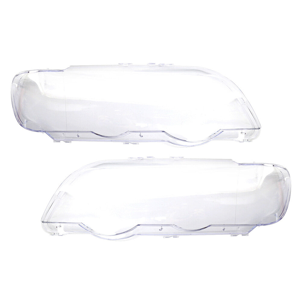 1 Pair Transparent Headlight Headlamp Clear Lens Cover for BMW X5 E53 1999-2003