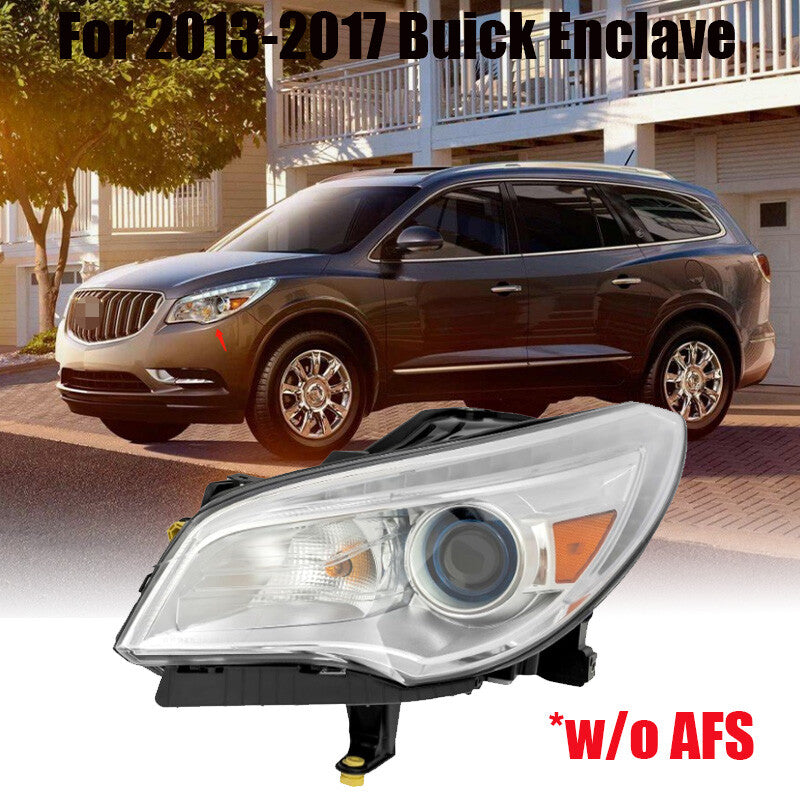 HID/Xenon w/o AFS Projector Headlight Driver Side For 2013-2017 for Buick Enclave