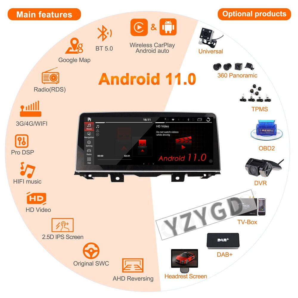 for BMW 5 Series F10 F11 2009-2017 Android CarPlay Car Radio GPS 256GB Screen
