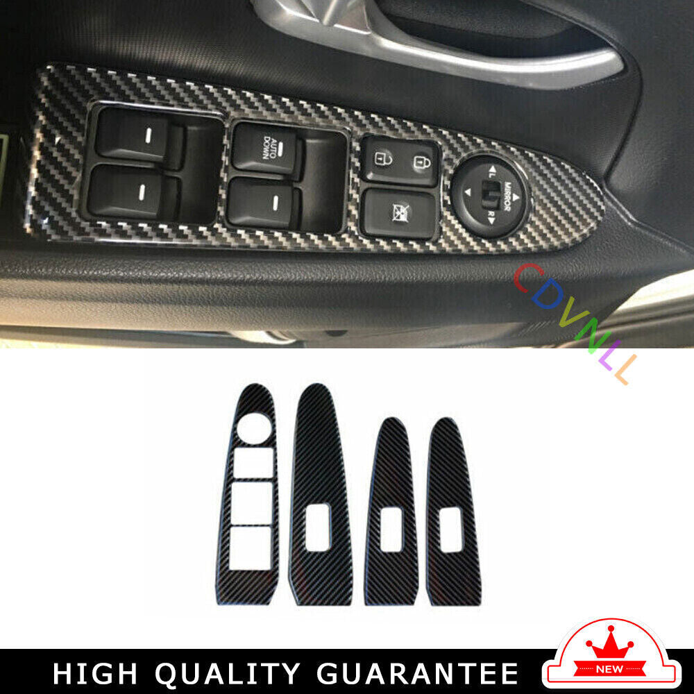 Car Glass Window Lifting Lock Panel for Kia Sportage R GL 2011-2016 Carbon Fiber