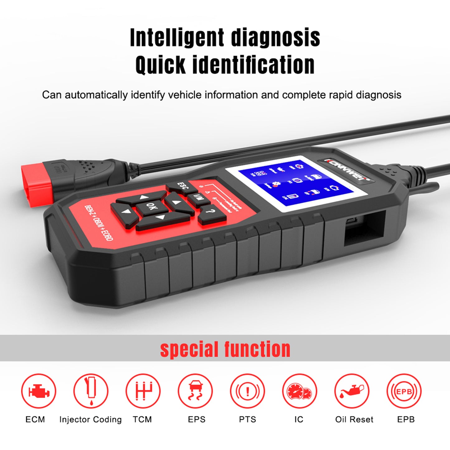 KW460 Car Tester Replacement for Mercedes - II +EOBD H5U1