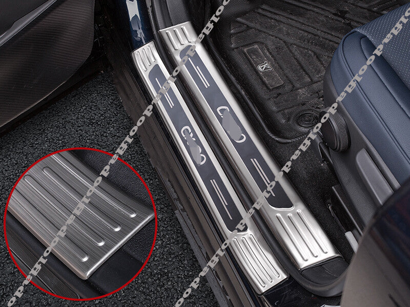 for Mazda CX-30 2020-22 Silver Door Sill Scuff Plate Cover Protector Guard Trim