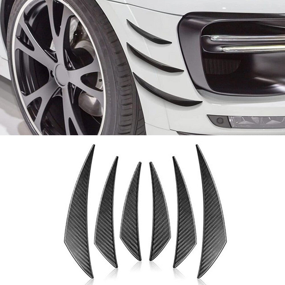 6Pcs/Set Car Spoiler Canards Kit Front Bumper Lip Splitter Decal Stickers