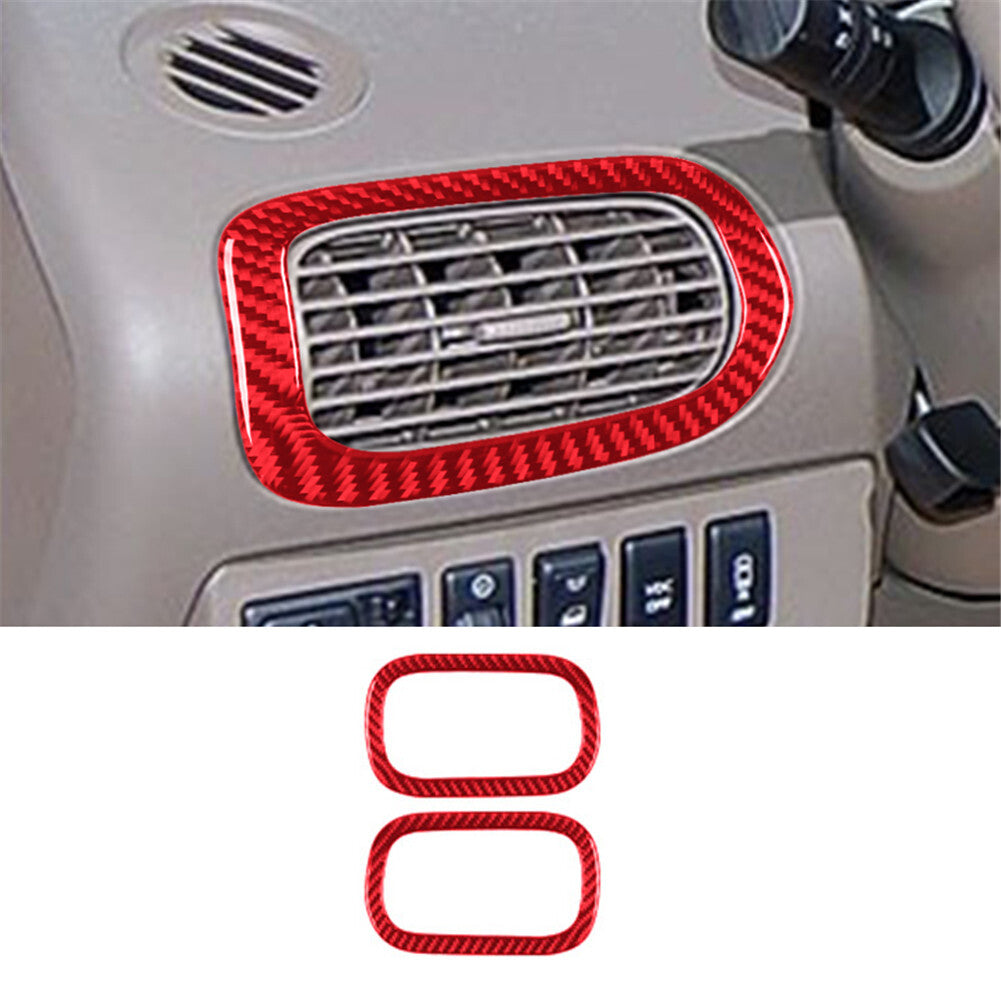 for Nissan Quest 2004-2006 Red 2Pcs Left-right Air Vents Trim Cover Carbon Fiber