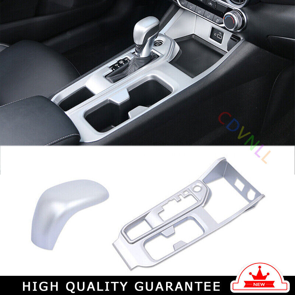 Console Gear Shift Frame Cover Trim 2PCS for Nissan Sentra 2020-22 Matte Silver
