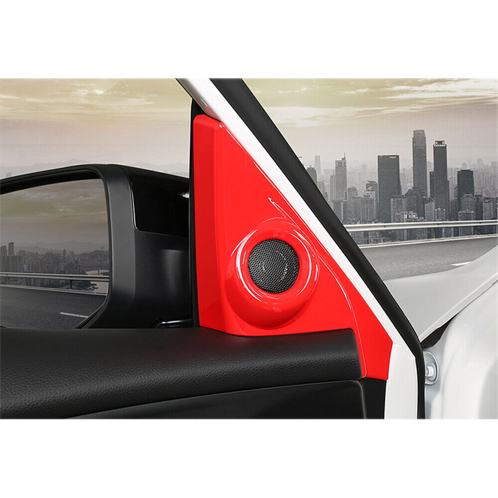 A Post Speaker Frame Cover Trim 2 Fit for Honda for Civic 10th 2016-2021 Bright Red