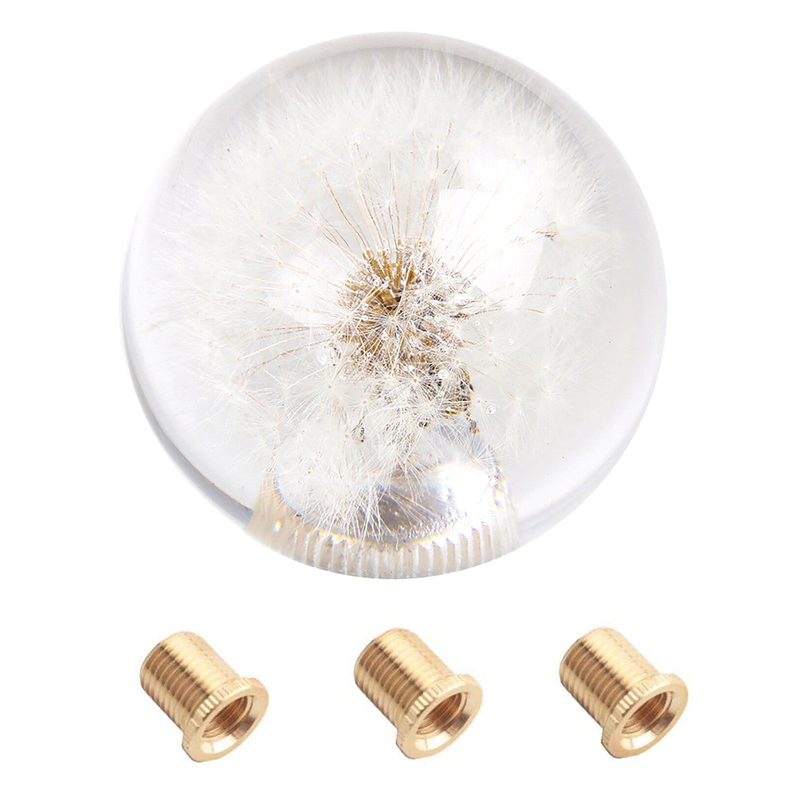 Universal Manual Gear Shift Knob Head Round Ball Crystal Real Flowers Repair Kit