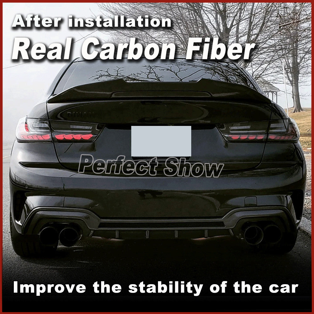 for BMW 3Series G20 G21 Sport M320i M330i REAL Carbon Fiber Rear Bumper Diffuser
