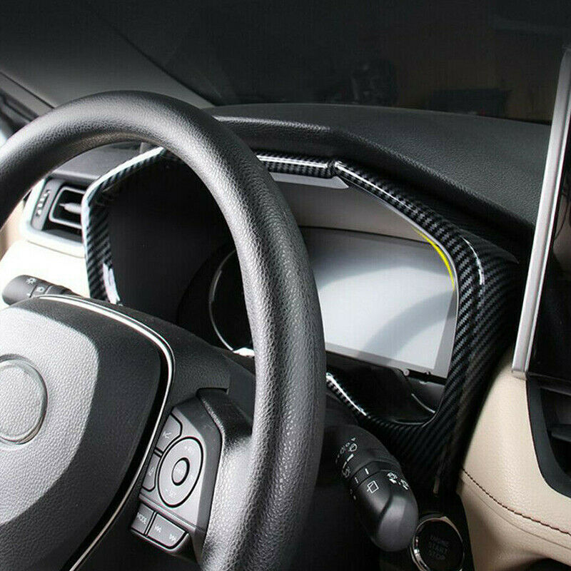 Carbon Fiber Inner Console Dash Panel Frame Trim Cover for Toyota RAV4 2019-2024