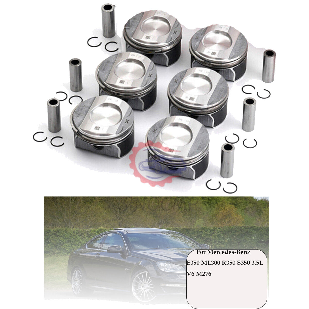 6pcs Pistons Rings Set Fits for Mercedes-Benz E350 ML300 R350 S350 3.5L V6 M276