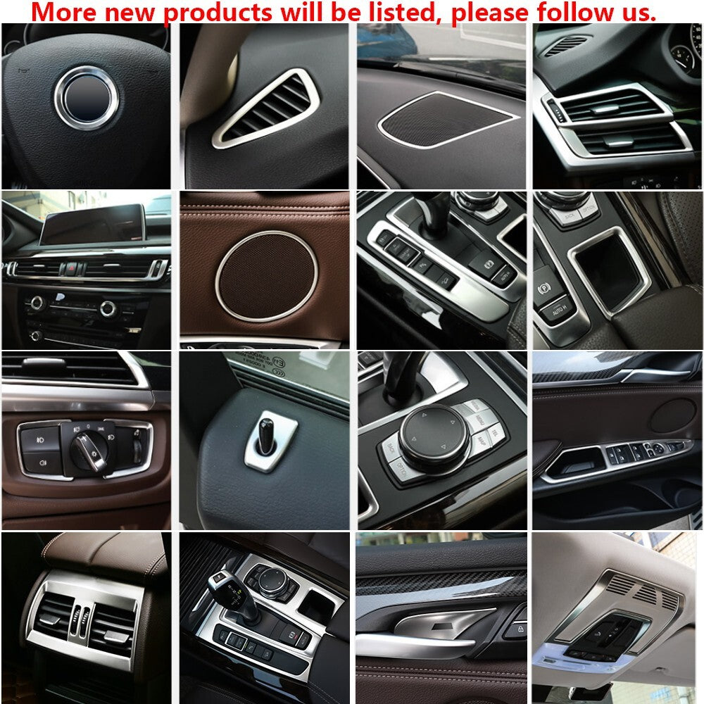 Stainless for BMW X5 X6 F15 F16 Car Interior Steering Wheel Horn Ring Cover Trim