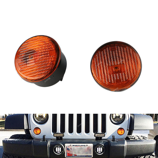 2Pcs Front Turn Signal Park Light Lamp No Bulb For 2007-2013 for Jeep for Wrangler