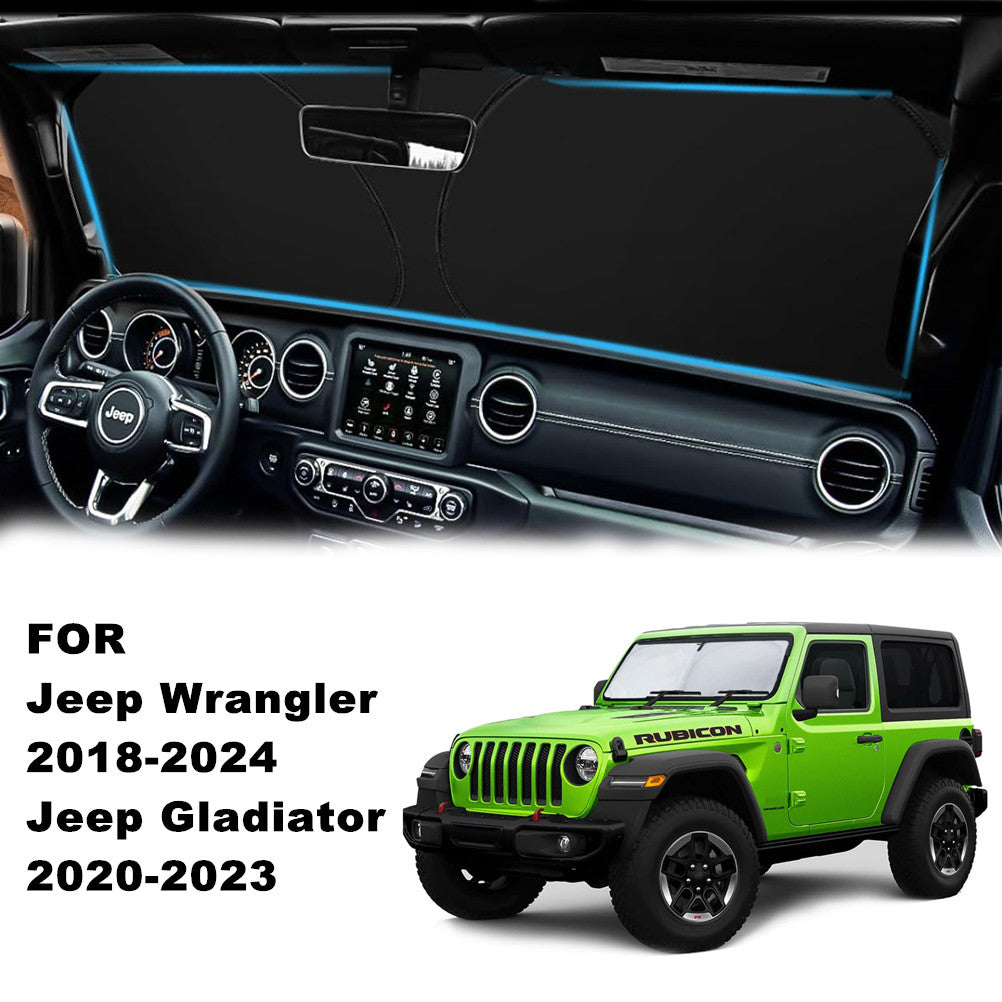 Custom For 2018-2025 for Jeep for Wrangler Gladiator Front Windshield Sun Shade Cover