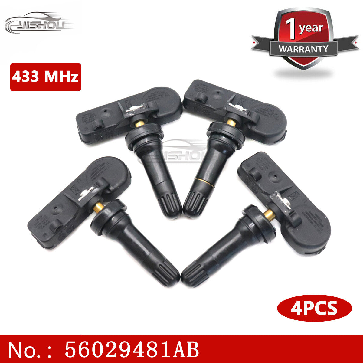 4x 433MHz TPMS tire pressure sensors for Dodge for Ram 1500 for Jeep Commander 56029481AB