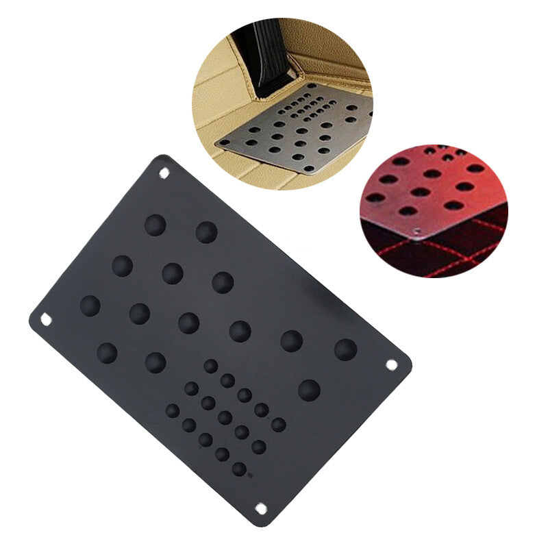 1-piece pack of aluminum car floor mats, carpets, heel pads, pedal pads, 220x150mm screws