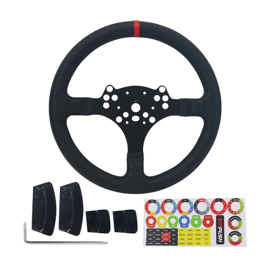 SIMPUSH 13 Inch MOD Steering Wheel Modification Wrapped with Cowhide for PXN V10