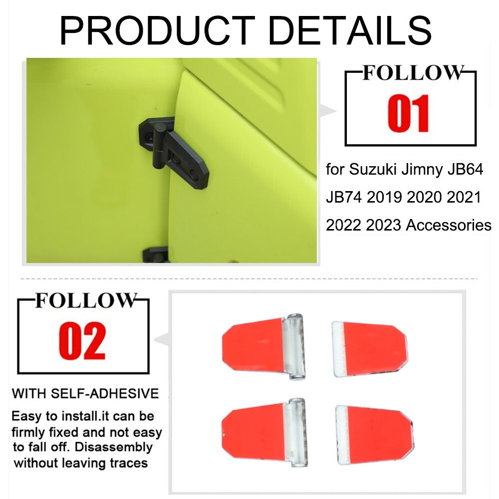 Black Engine Hood Door Hinge Protective Cover Trim for Suzuki for Jimny 2019-2023