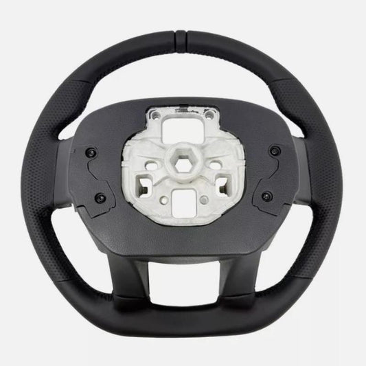 Black sport flat-bottom steering wheel V2 with black ring for Ford F150 2015 - 2020