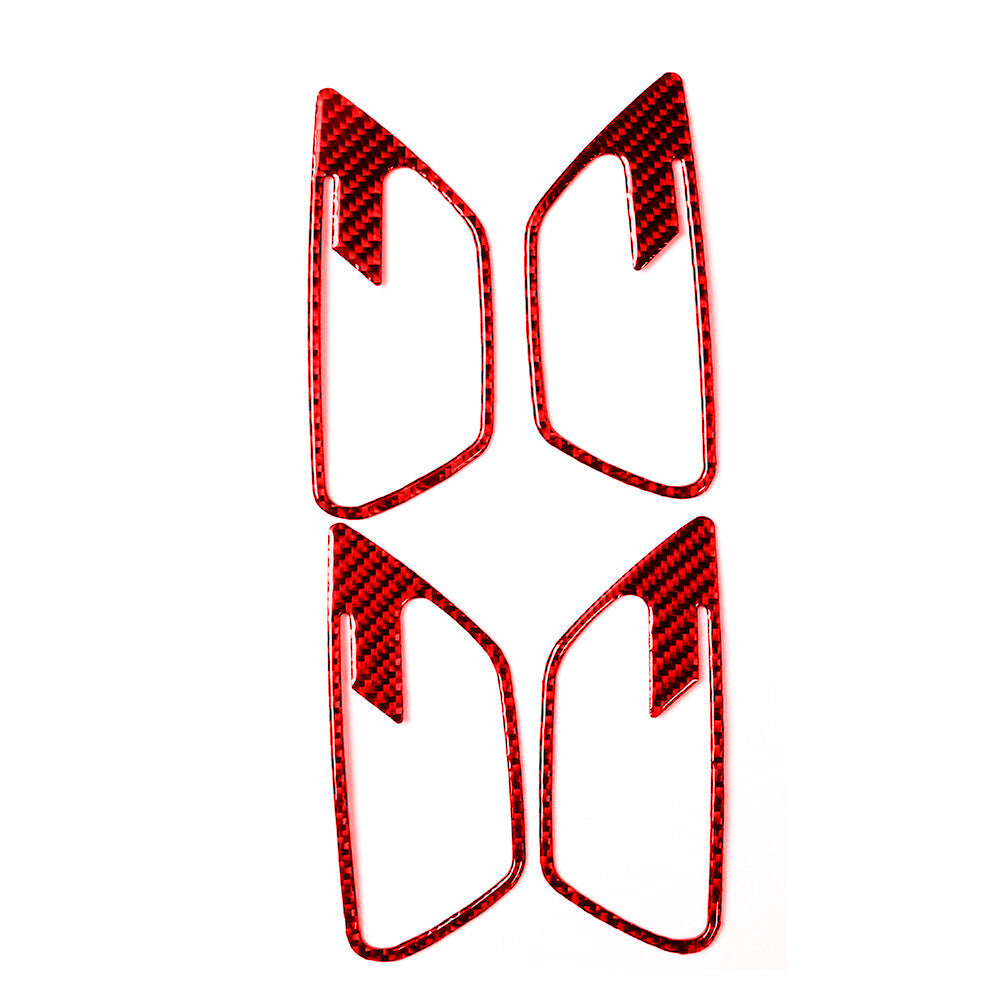 4X Carbon Fiber Interior Door Handle Trim Cover for Dodge Journey 2009-2010 Red