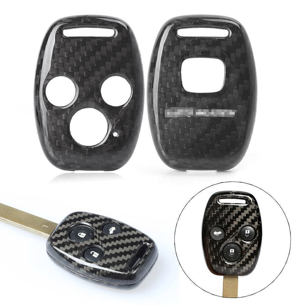 3-Button Remote Key Fobs Key Shell Case for HONDA Accord for CIVIC Carbon Fiber Car