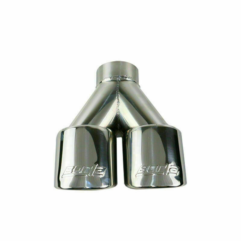 67mm Sliver Weld-on Dual Exhaust Pipe Muffler Tips Square Tip Dual Outlets