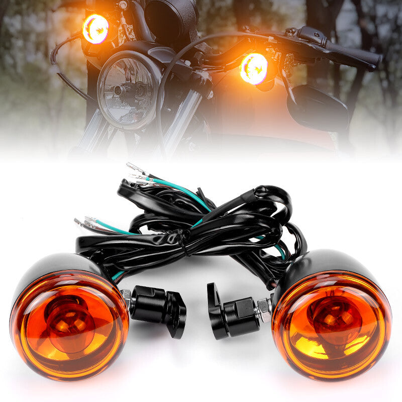 2X Front Turn Signal Blinker Lights DRL for Dyna Sportster XL Softail Dyna FXD