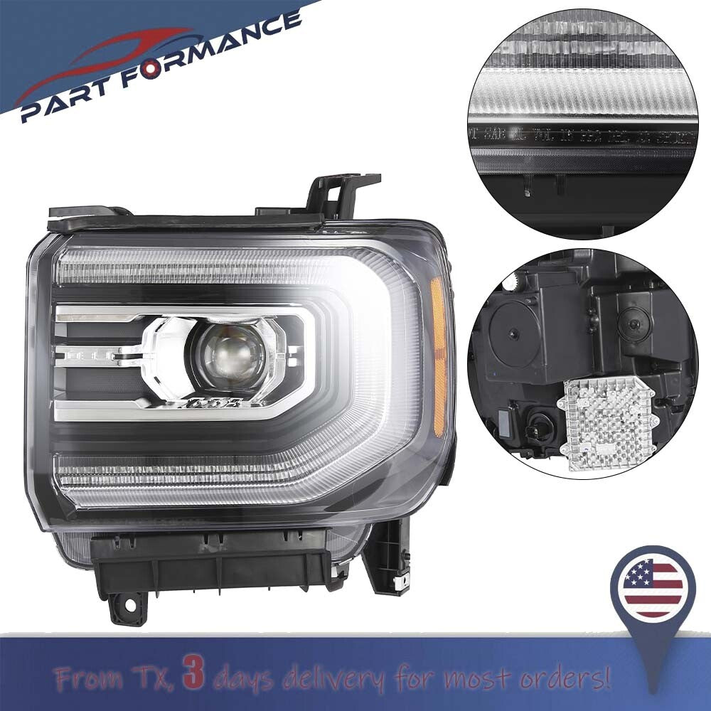 Suitable for 2016-2019 for GMC for Sierra 1500 full LED headlight assembly driver left side LH
