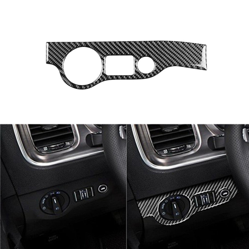 Carbon Fiber Headlight Decor Trim Cover for Dodge for Challenger 2015-2020