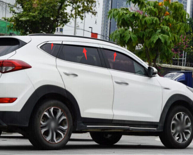 for Hyundai for Tucson 2016-2021 Chrome Window Visor Sun Rain Guard Vent Shade Cover