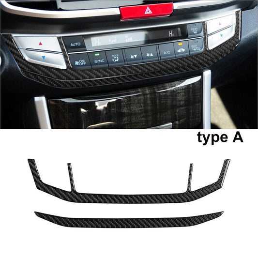for Honda Accord 13-17 Carbon Fiber Interior AC Console Cover Trim Type A
