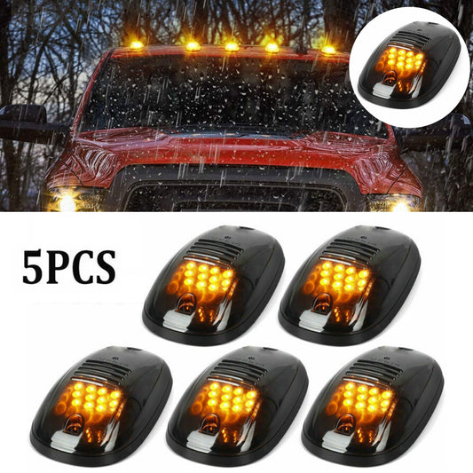 5 Amber LED Cab Roof Marker Light Top Running For 1999-2022 for Chevy 1500 2500 3500
