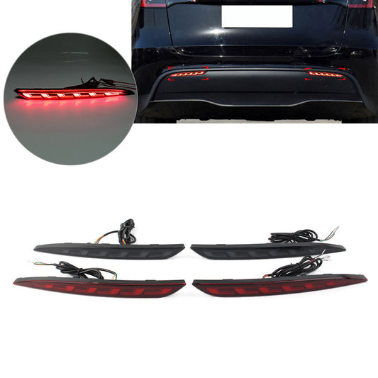 LED Rear Bumper Brake Light Fog Lamp Dynamic Reflector for Tesla for Model Y 20-22