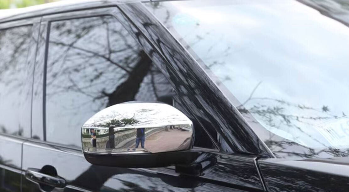 For LR Discovery Sport 15-19 Chrome Side Door Rear View Mirror Cap Cover Trim 2X