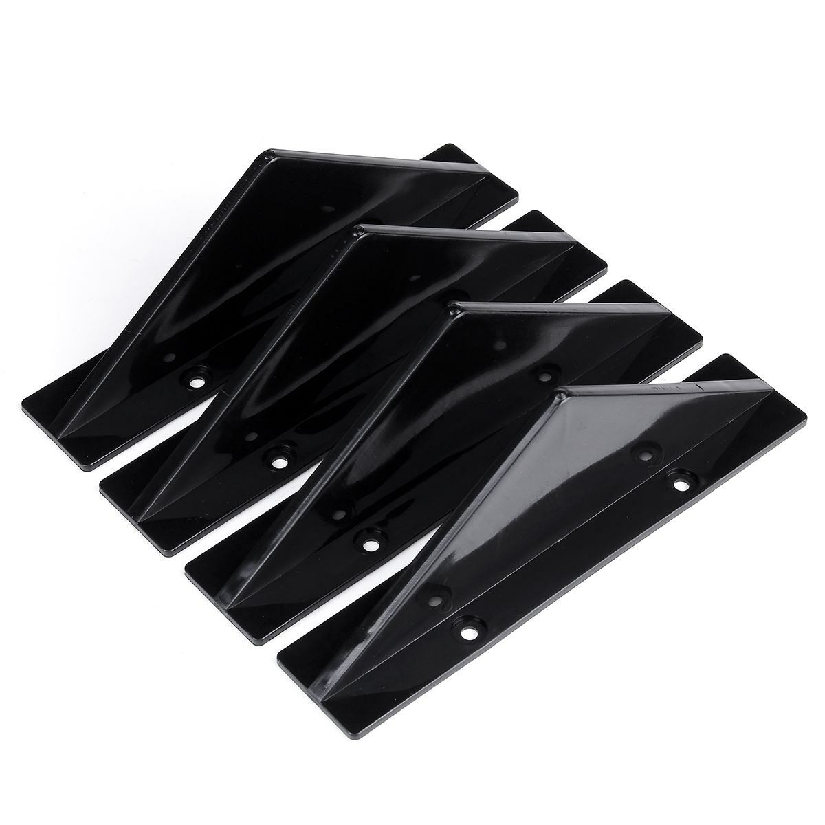 4-piece universal rear bumper diffuser boiler lip separator shark fin trim cap