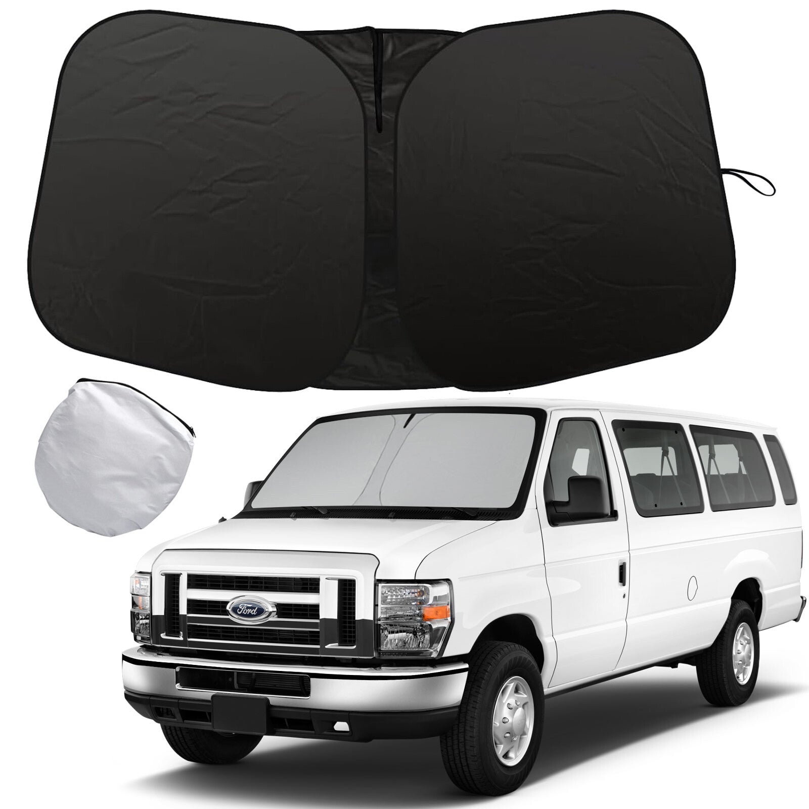 For 1992-2025 for Ford Econoline E-Series Van Front Windshield Sunshade Sun Cover