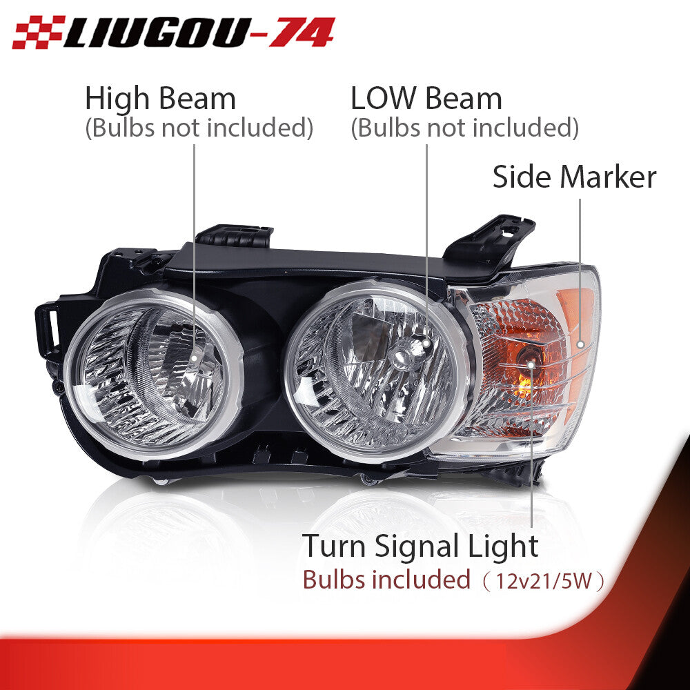 Suitable for 12-16cm for Chevrolet Sonic Headlights Chrome 2-piece set.
