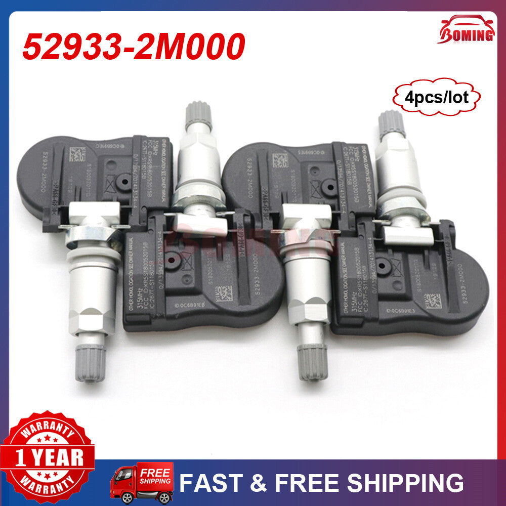 4x New TPMS 52933-2M000 Tire Pressure Sensor for Hyundai Accent for Kia Forte 315Mhz