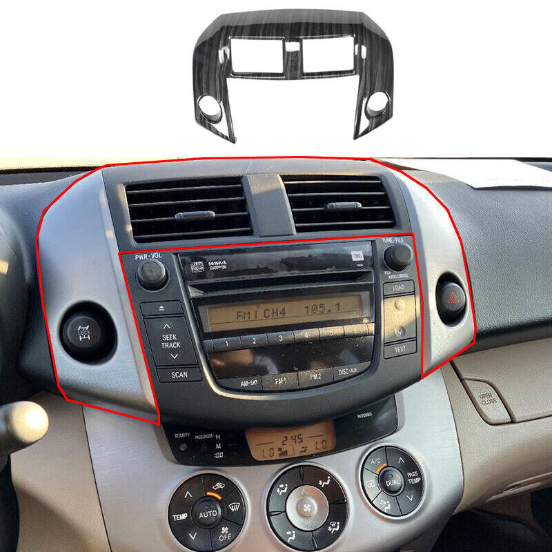for Toyota RAV4 2006-2012 Black Wood Grain Center Console Navigation Frame Cover
