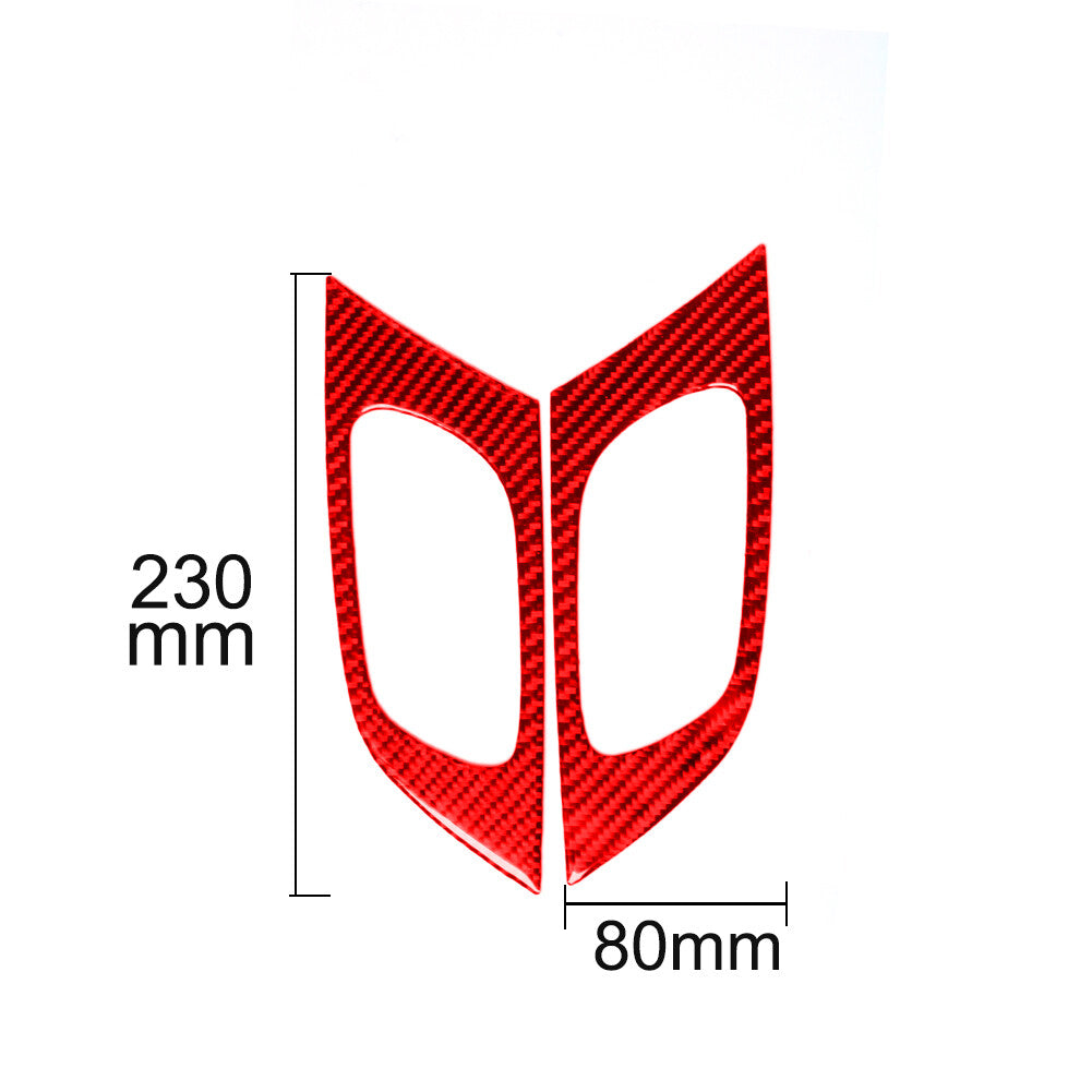 Red Carbon Fiber Door Handle Decor Trim Cover for Honda for Civic Coupe 2013-2015