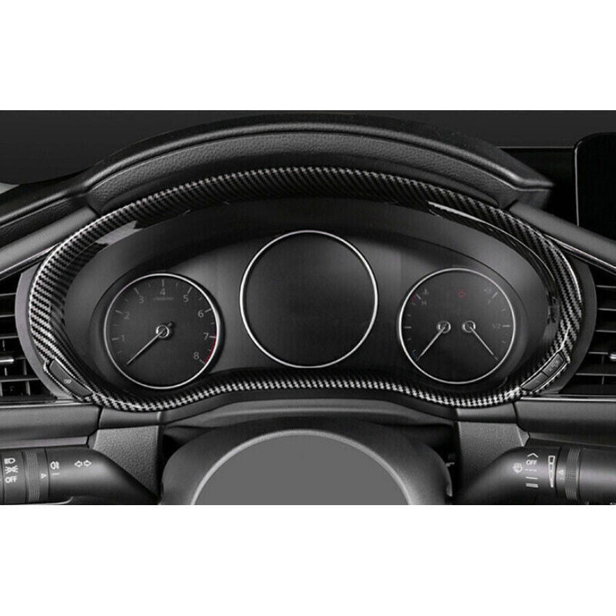 for Mazda 3 Axela 19-2023 ABS Carbon Fiber Dashboard Instrument Cover Frame Trim