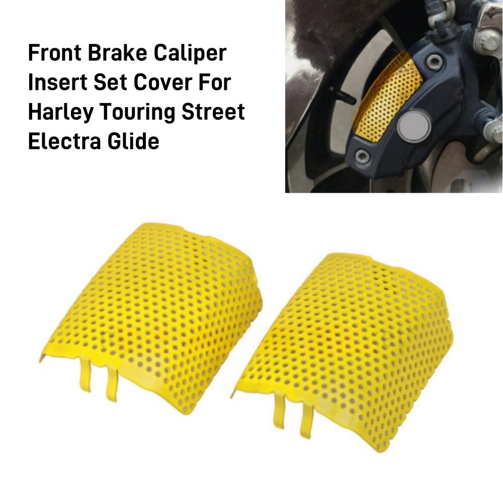 Yellow Front Brake Caliper Insert Set Cover for Harley Touring V-Rod 2006-2023
