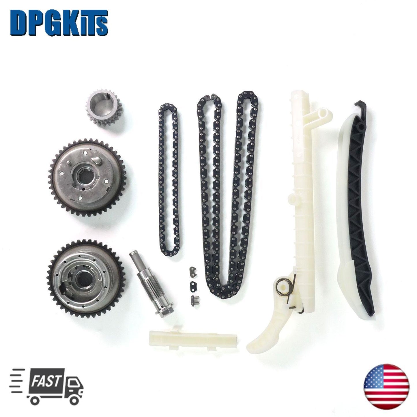 Timing Chain Kit + 2PCS VVT Gears for Mercedes-Benz CLA250 E250 GLK200 E200 C300
