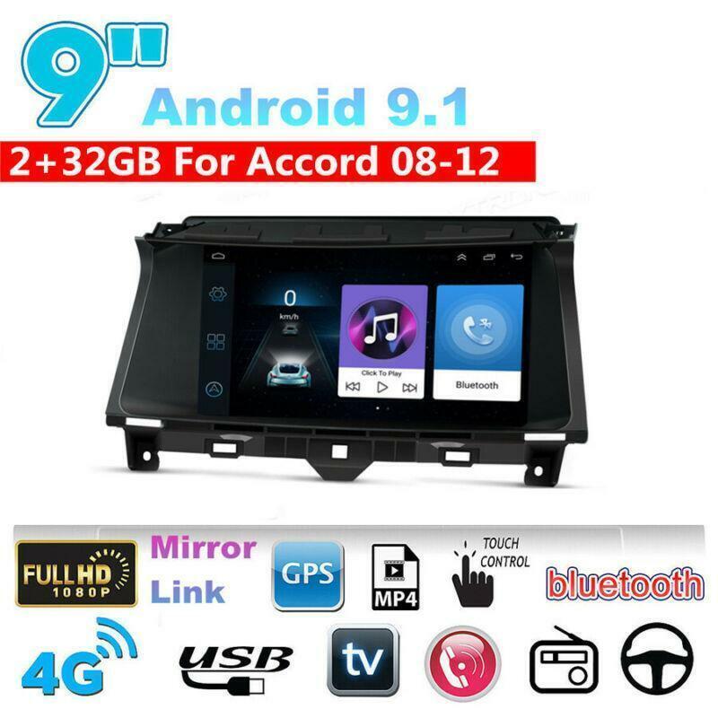 9 Android 9.1 2+32GB Car Stereo GPS Head Unit Player for Honda Accord 2008-2012